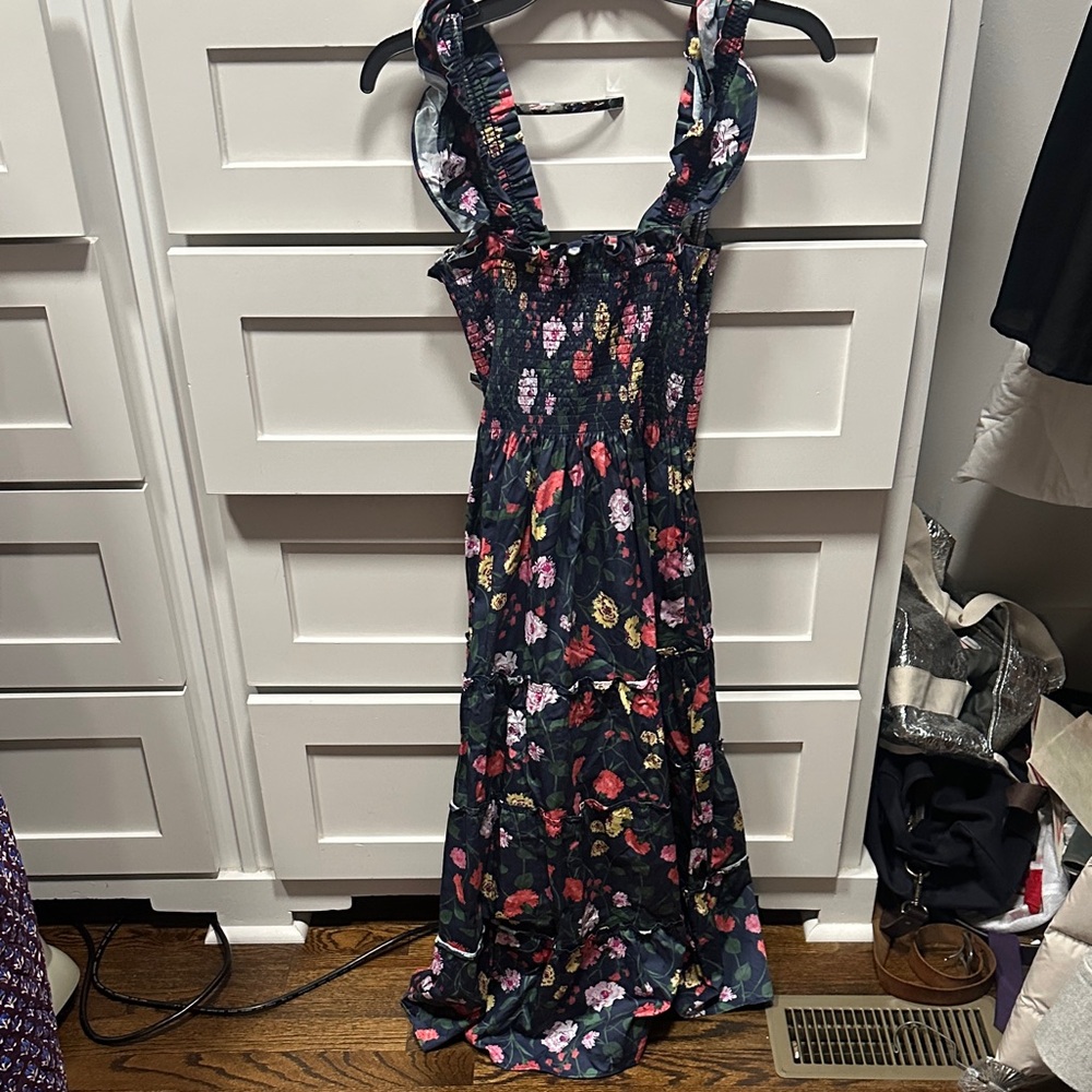 Hill House Floral Midi Dress - Navy and Multicolor